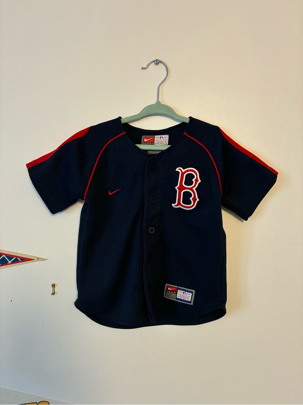 Nike Kids Navy and Red Baseball Jersey